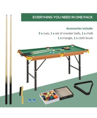 55Inch Folding Pool Table with Professional Green Felt and Complete Accessory Set Space Saving Billiards Table