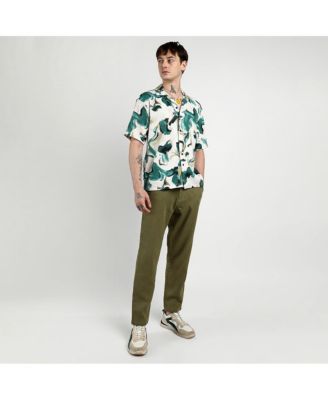 Men's Emerald Green Oversized Swirl Strokes Shirt