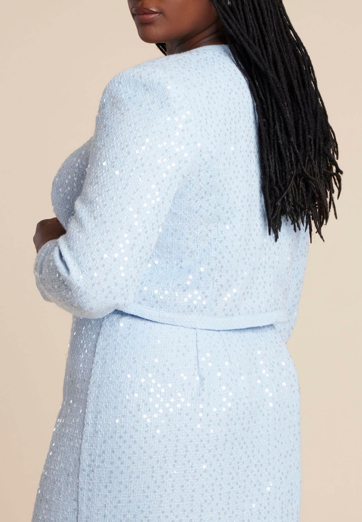 Eloquii Women's Sequin Tweed Jacket