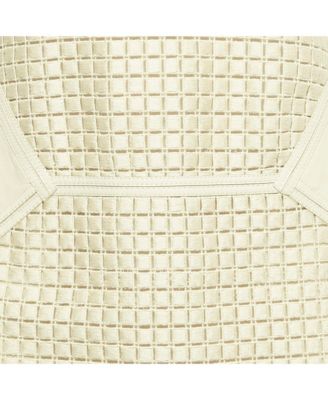 Women's Light Grey Patterned Cotton And Leather Short Dress