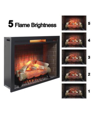 33 inch Infrared Electric Fireplace Insert, Touch Panel Home Decor Heater,Smokeless Firebox .With fixed Trim Kit .With Crackling Sound