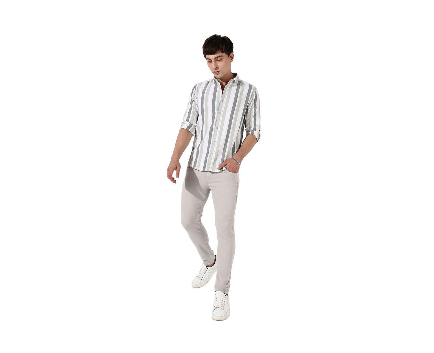 Men's Multitrack Striped Button Up Shirt