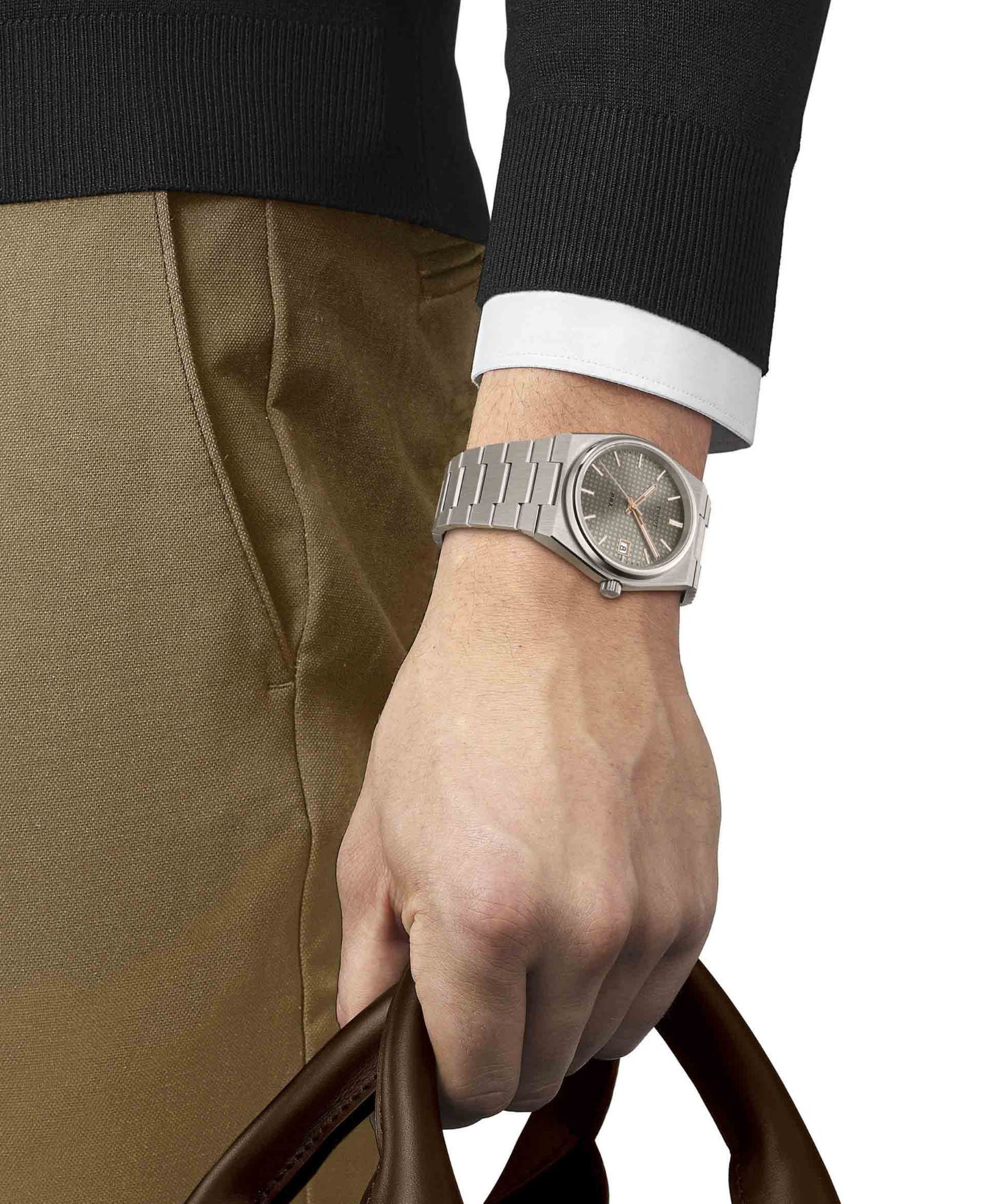 Часы Tissot Unisex Gray Titanium Bracelet Watch, 38mm — фото 5