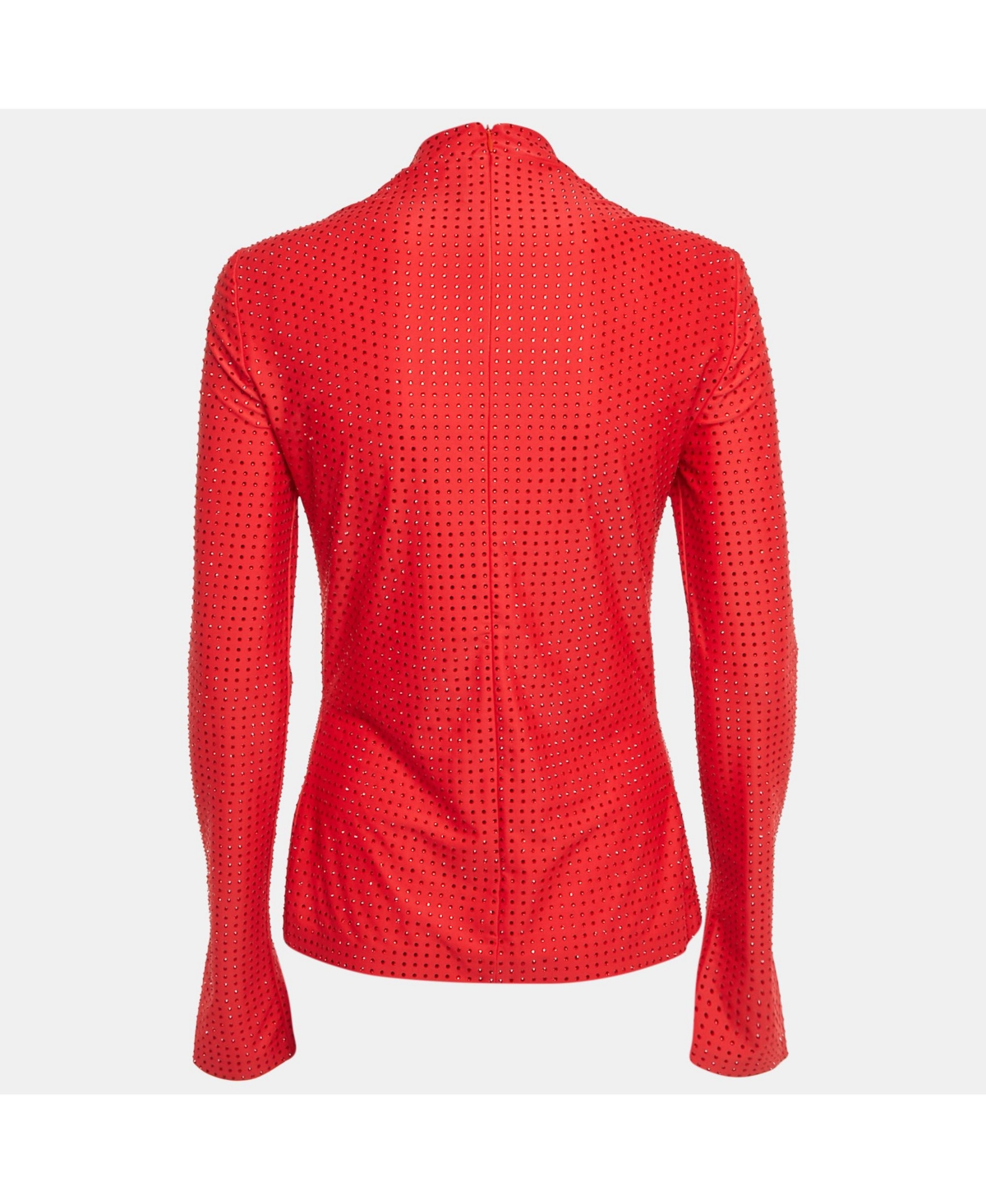 Pre-Owned Salvatore Ferragamo Women's Stud Embellished Jersey Long Sleeve Top