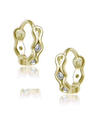 Lovely Sterling Silver Cubic Zirconia Small Round Hoop Earrings