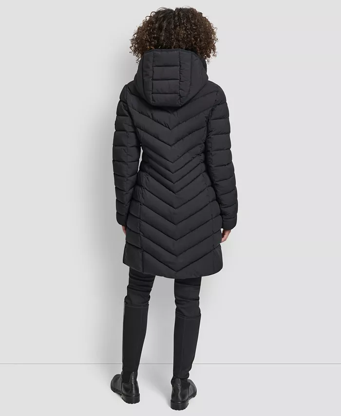 Women's Chevron Stand Collar Coat - thumbnail 5