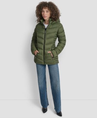 Women's Chevron-Quilted Full-Zip Puffer Jacket