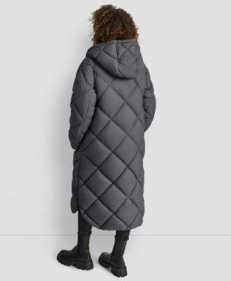 Women's Diamond Quilted Hooded Puffer Coat