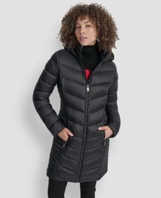 DKNY Women's Zip-Front Long Coat - Macy's