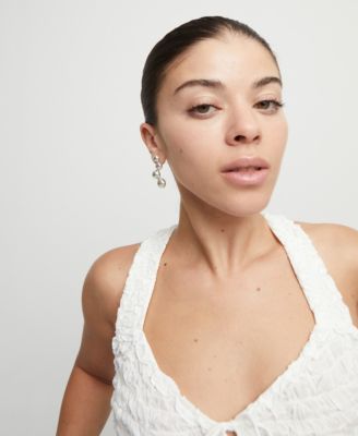 High-Shine Silver "Bubble" Drop Earrings