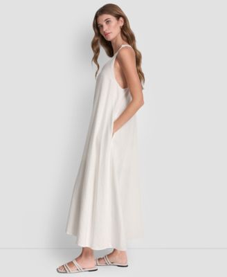 Women's Knotted Strap V-Neck A-Line Dress