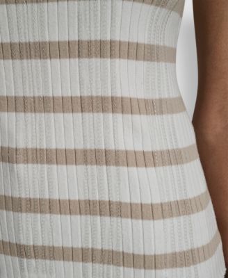 Women's Sleeveless Sequin & Stripe Scoop Neck Tank Top