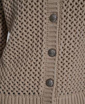Women's Open-Knit Cardigan Sweater