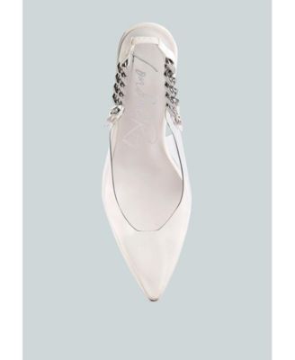 Womens Goddess Metallic Stiletto Heel Slingback Sandals