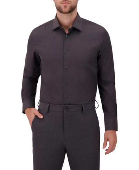 Мужская рубашка Report Collection 4-Way Houndstooth-Print Woven Dress Shirt, цвет: Чёрный