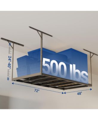 Max Series 48 in. W x 72 in. D x 22-40 in. H Black Heavy Duty Ceiling Mounted Overhead Garage Storage Rack-GR46BMAX-E