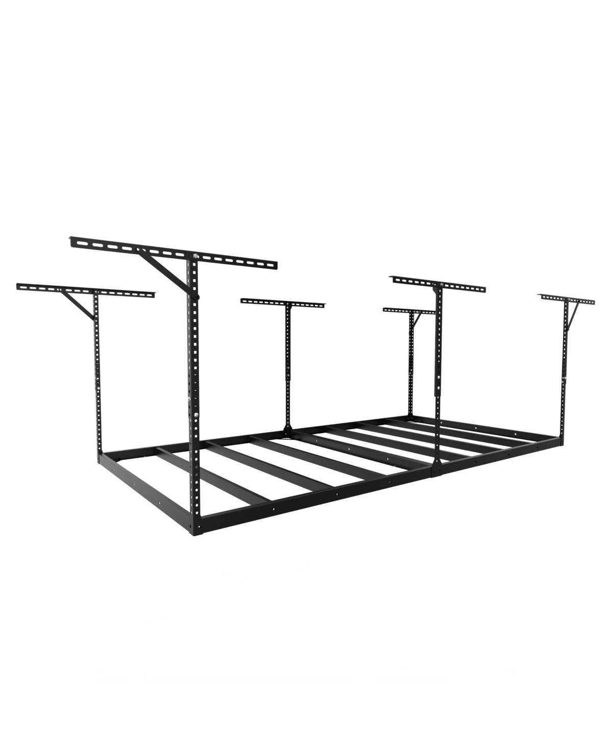 Max Series Frame 48 in. W x 96 in. D x 24 - 40 in. H Black Heavy Duty Ceiling Mounted Overhead Garage Storage Rack-GR48FBMAX-e