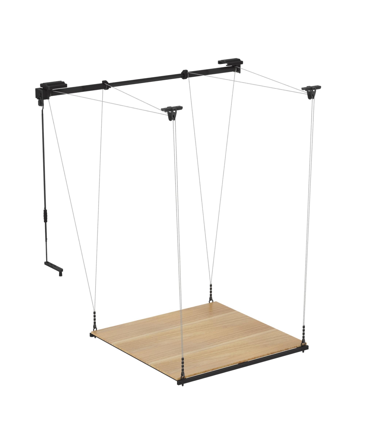 Fleximounts GL2B-e– 4×4 Ft Garage Lifting Storage Rack With Rubberwood Platform (Black)