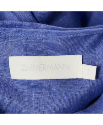 Women's Purple Linen Open Back Asymmetric Cut-Out Midi Dress