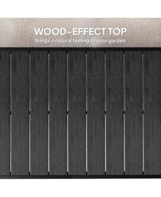 Outdoor Dining Table for 8, Aluminum, Plastic, Woodgrain