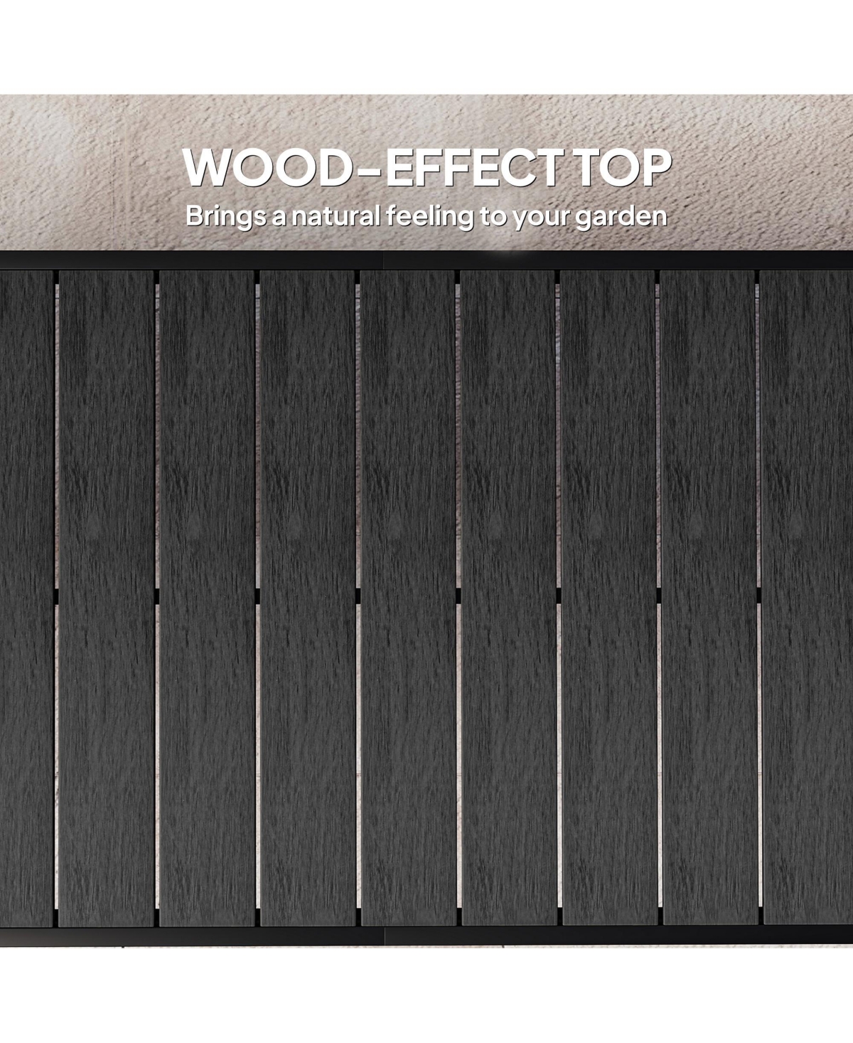 Outsunny Outdoor Dining Table for 8, Aluminum, Plastic, Woodgrain