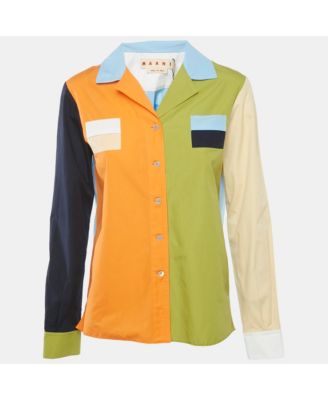 Women's Colorblocked Cotton Long Sleeve Shirt