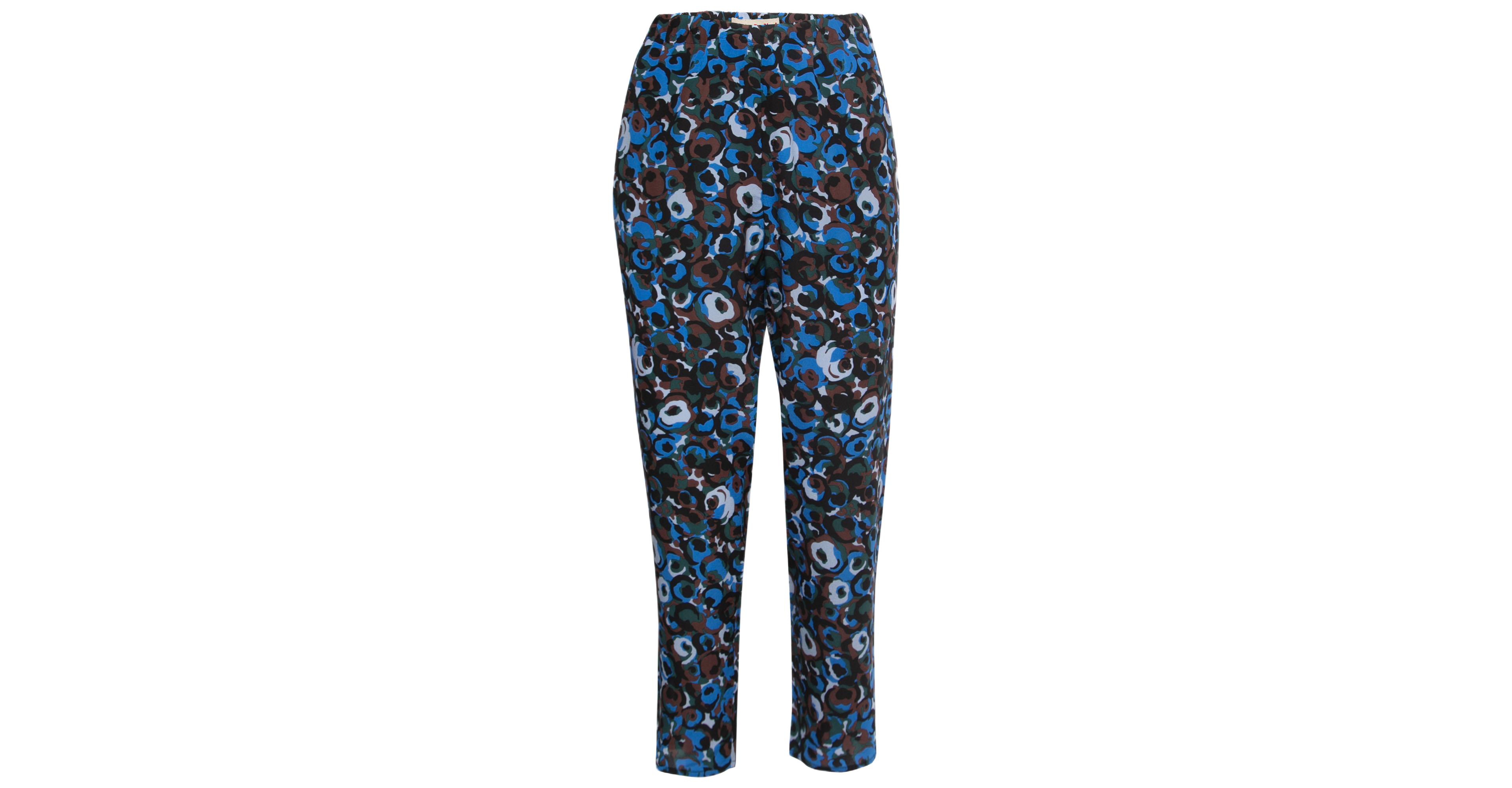 Pre-Owned Marni Women's Multicolor Abstract Print Silk Drawstring Trousers
