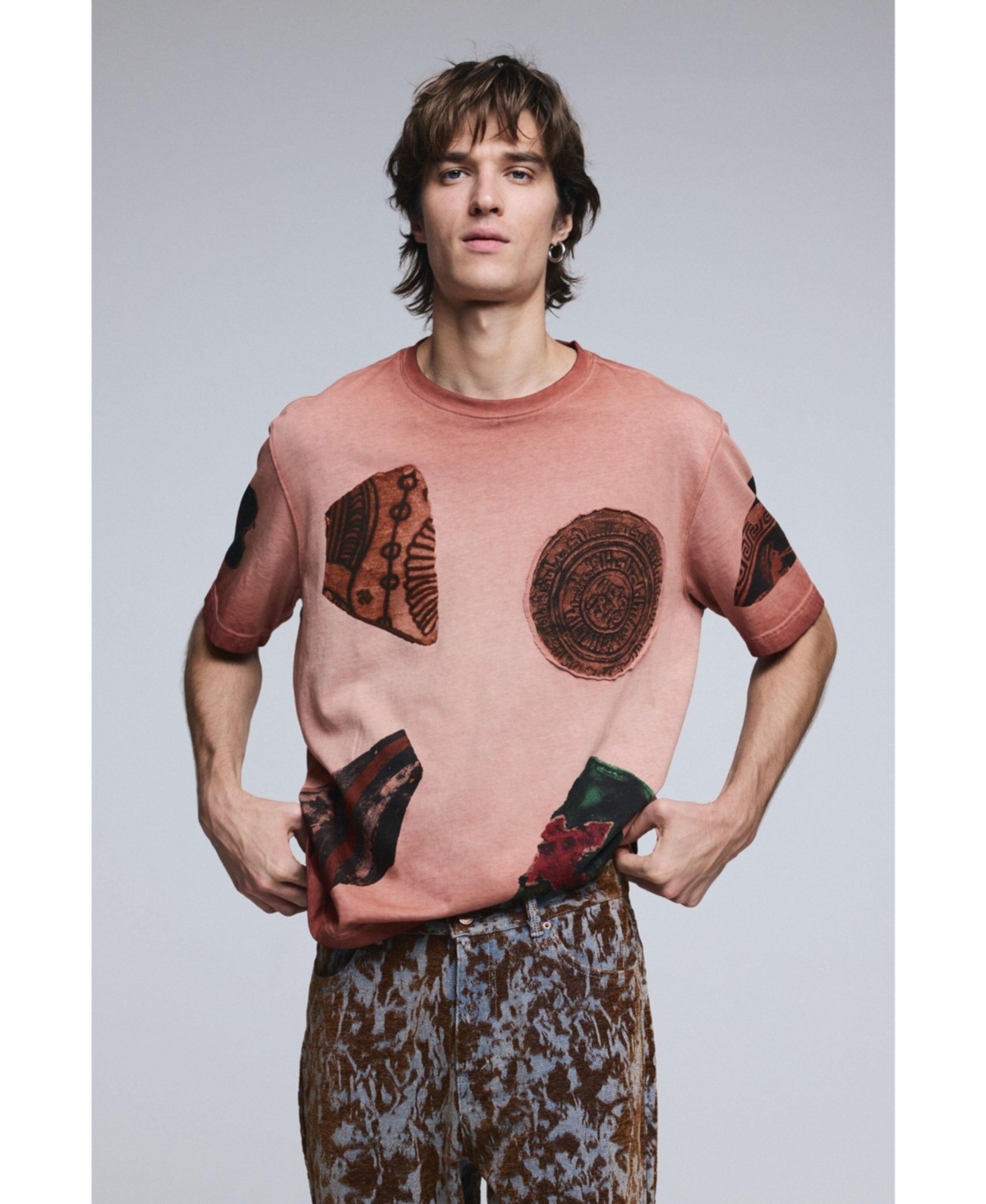 Desigual Men's Short-sleeve patchwork T-shirt