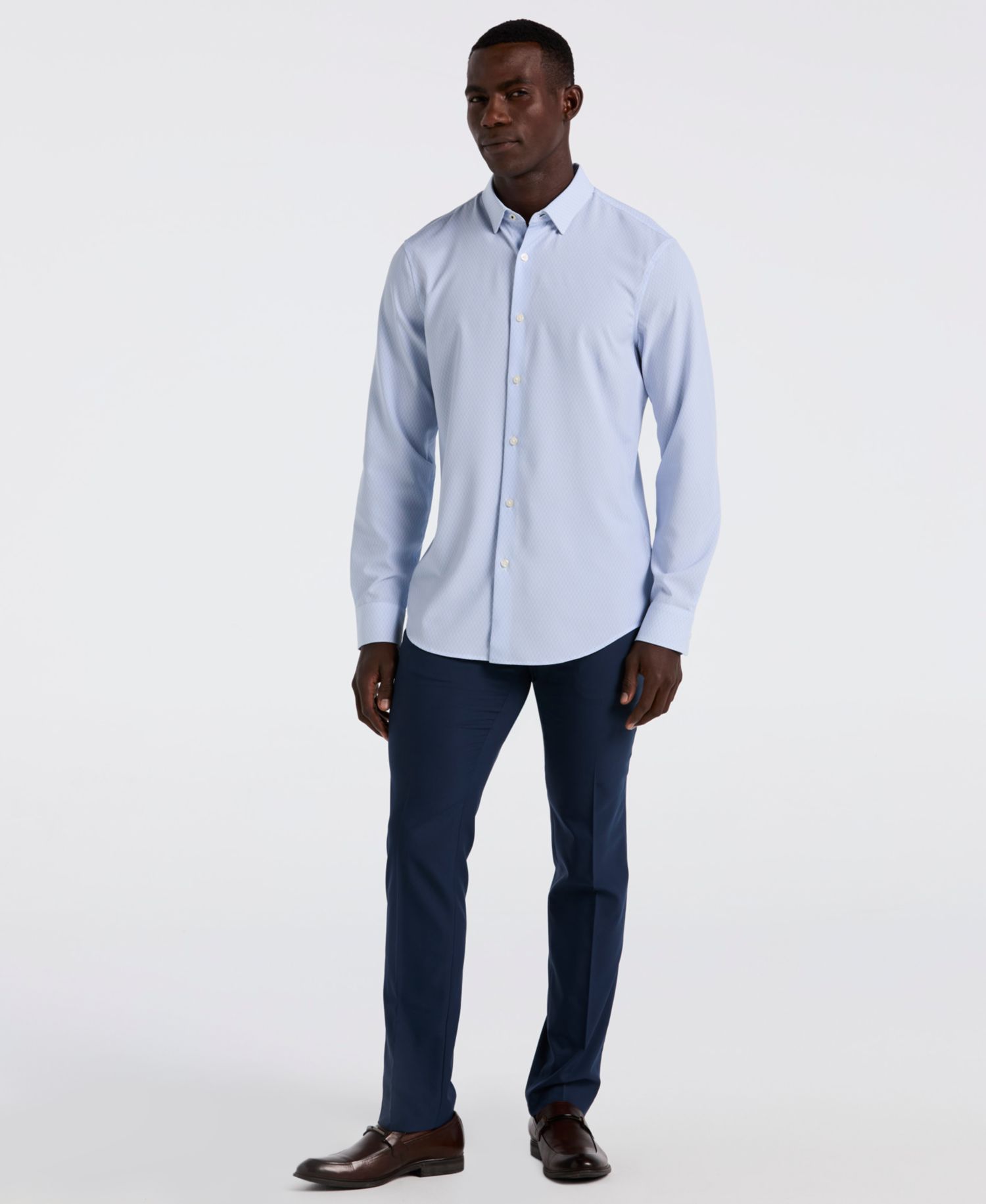 Men's Slim-Fit Diamond Geo-Print Shirt