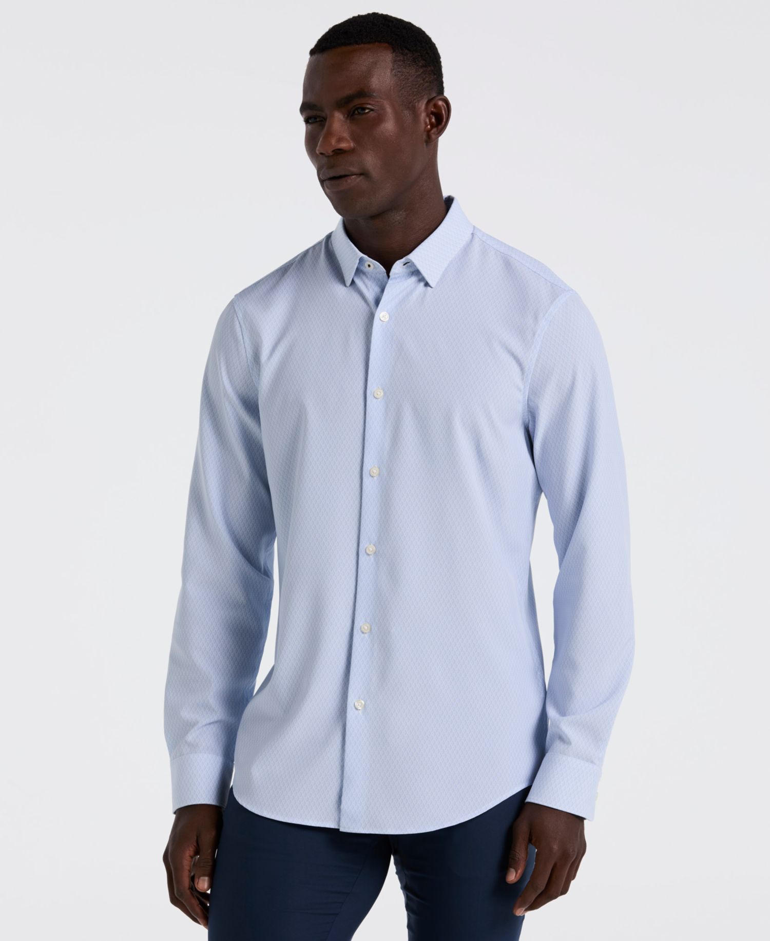 Men's Slim-Fit Diamond Geo-Print Shirt