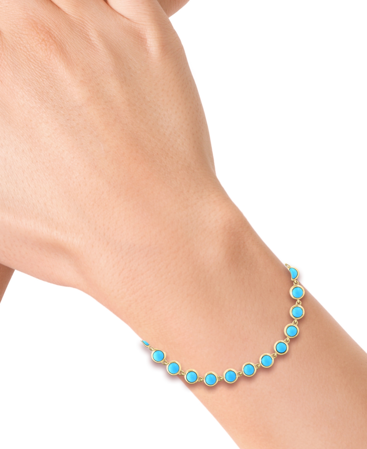 Effy Collection Turquoise Bracelet in 14k Yellow Gold Over Silver