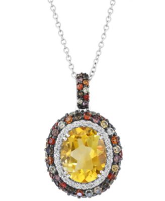 Multi Gemstone Necklace (5-1/2 ct. t.w.) in Sterling Silver