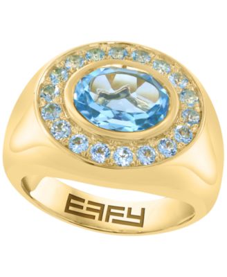 Blue Topaz Ring (3-5/8 ct. t.w.) in 14k Yellow Gold Over Silver