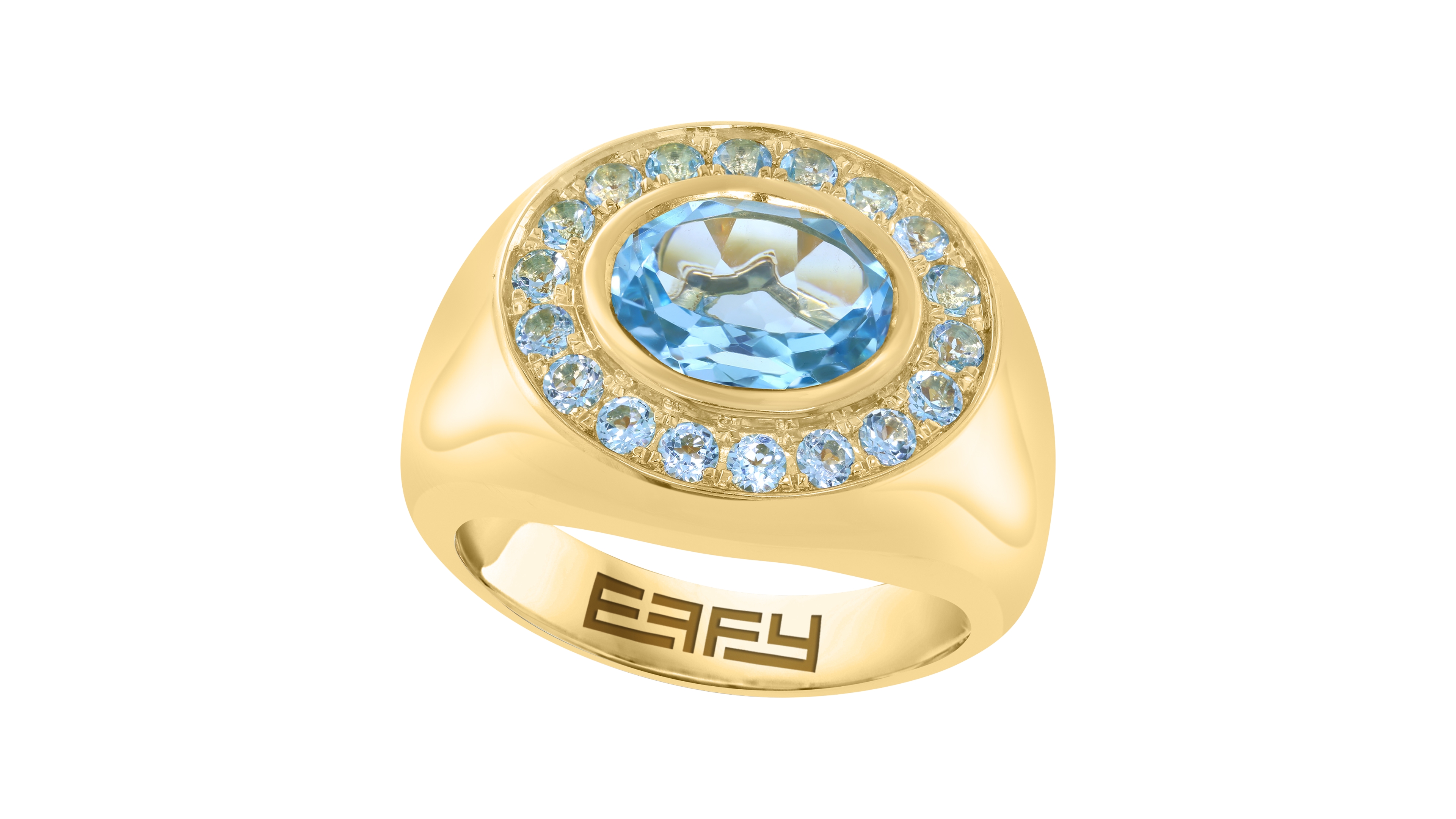 Effy Collection Blue Topaz Ring (3-5/8 ct. t.w.) in 14k Yellow Gold Over Silver