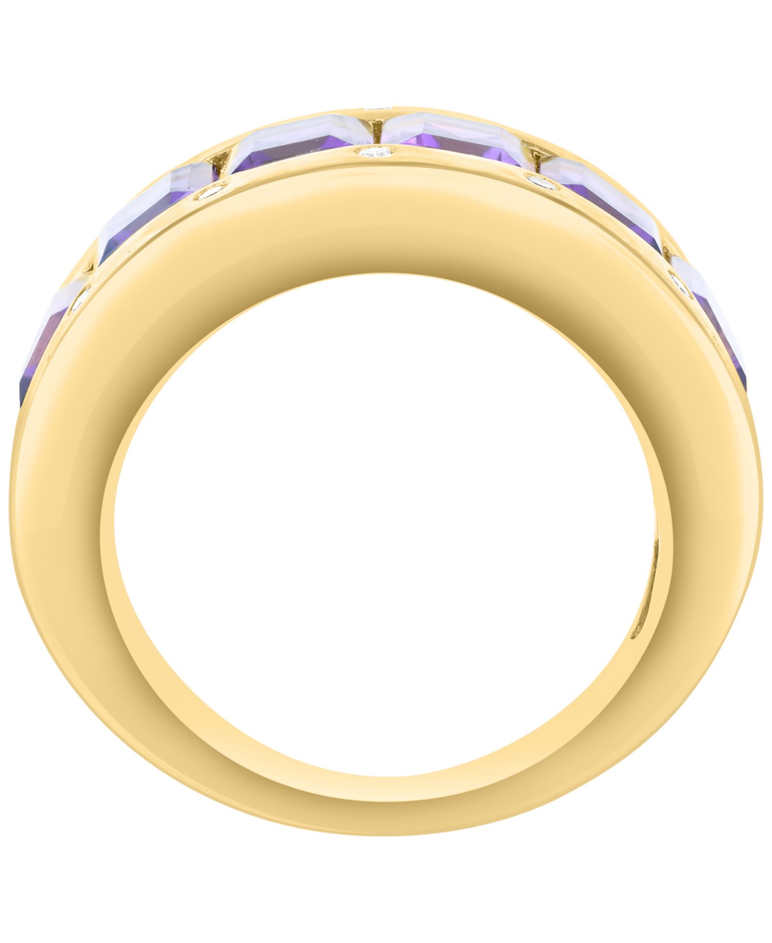 Amethyst (5-5/8 ct. t.w.) and Diamond Ring (1/20 ct. t.w.) in 14k Yellow Gold over Silver