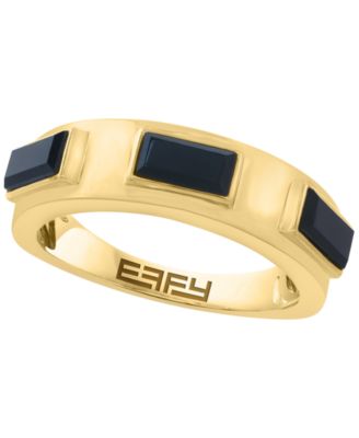 Onyx Ring in 14k Yellow Gold Over Silver