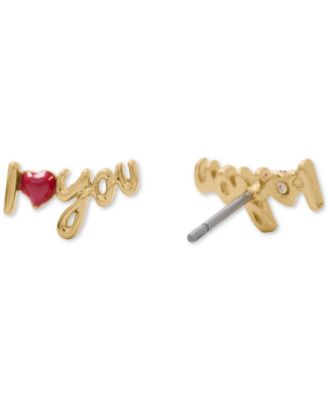 Enamel "I Love You" Stud Earrings