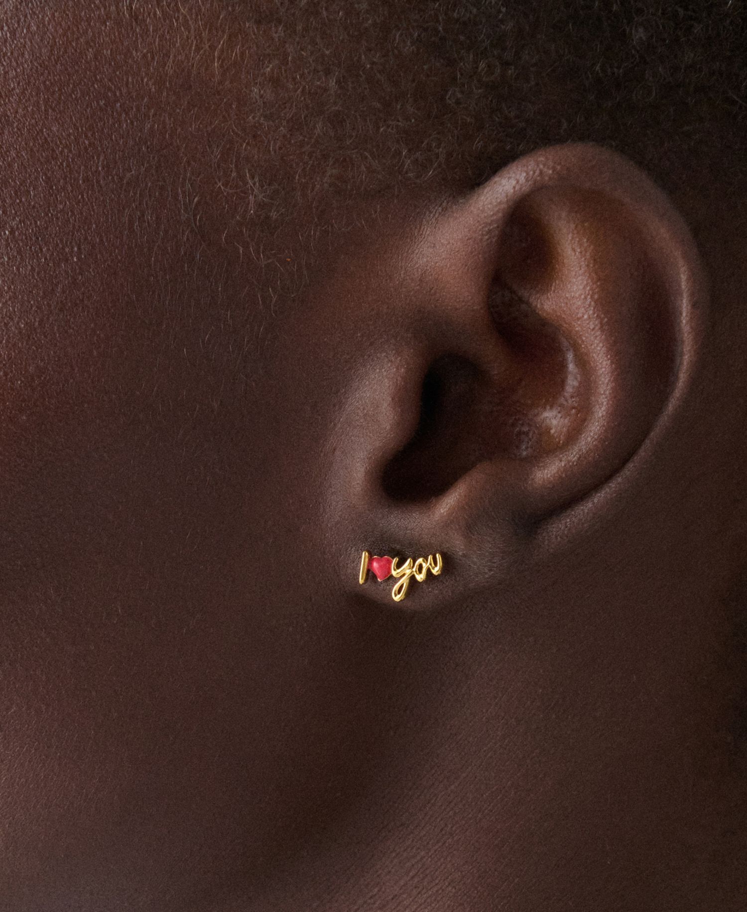 Enamel "I Love You" Stud Earrings