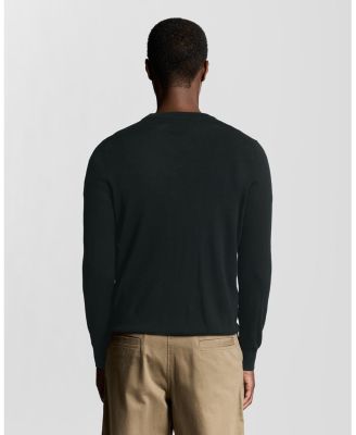 Men's Tonal Eagle Merino Crew Neck Sweater