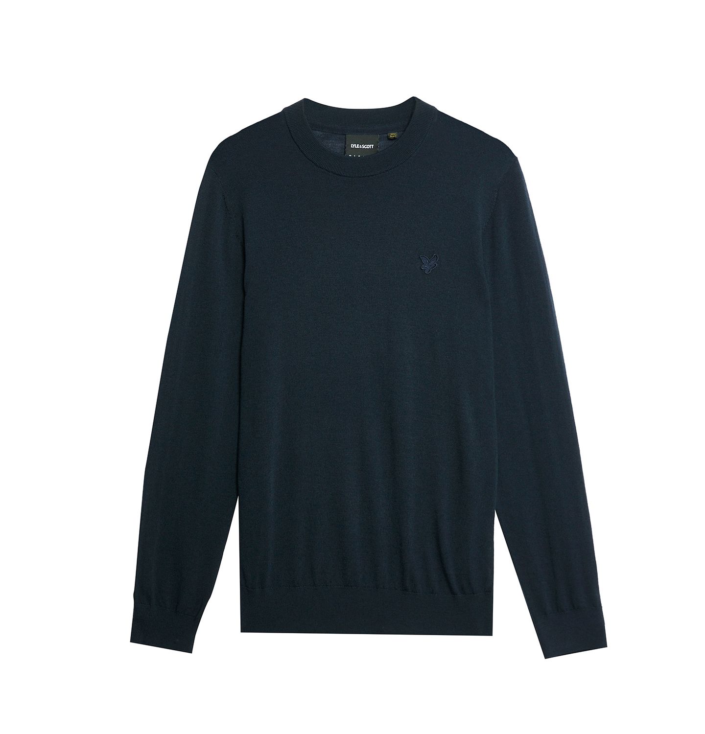 Мужской свитер Lyle & Scott Tonal Eagle Merino Crew Neck, цвет: Тёмный тёмно-синий — фото 5