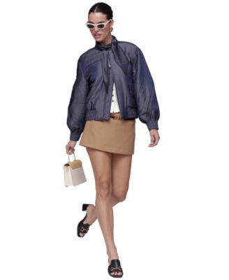 Women's Scarf Tie Neck Bomber Jacket