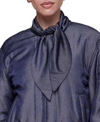 Women's Scarf Tie Neck Bomber Jacket