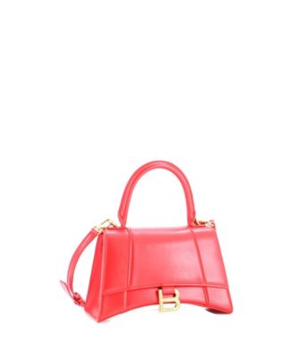 Small Hourglass Top Handle Bag Leather