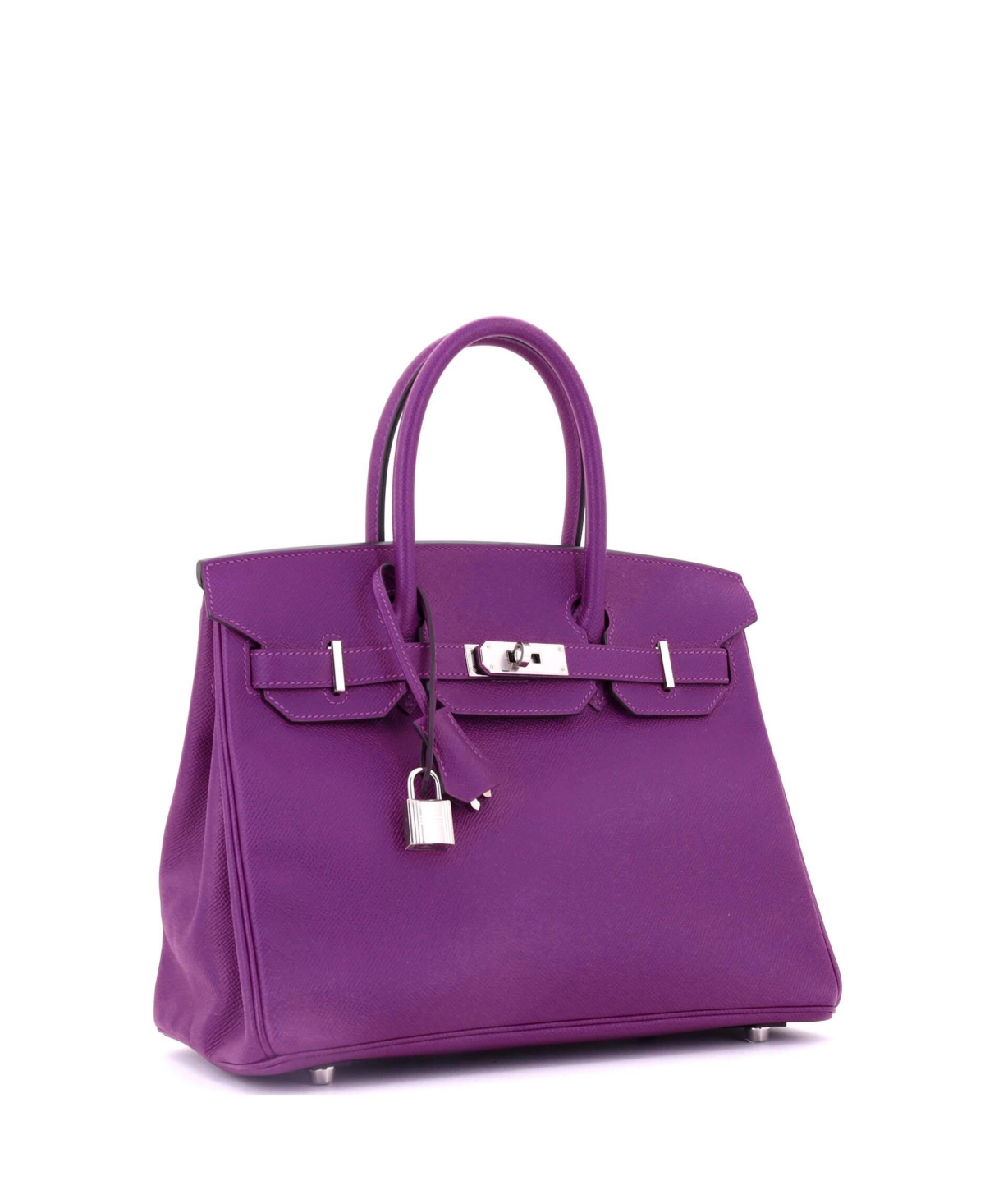 Pre-Owned HERMES Birkin 30 Handbag Purple Epsom with Palladium Hardware