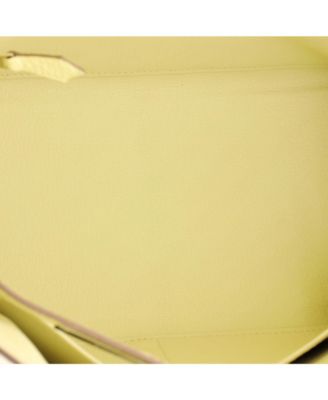 Kelly 28 Handbag Yellow Clemence with Palladium Hardware