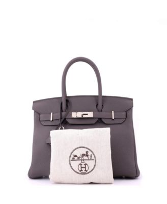 Birkin 30 Handbag Grey Togo with Palladium Hardware