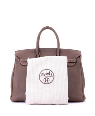 Pre-Owned HERMES  Birkin 35 Handbag Grey Togo with Palladium Hardware