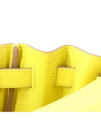 Kelly 28 Handbag Yellow Evercolor with Palladium Hardware