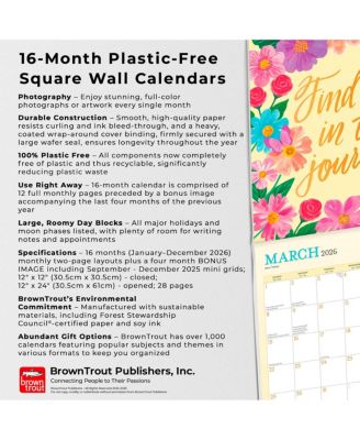 Bonnie Marcus OFFICIAL | 2026 12 x 24 Inch (Hanging) Monthly Square Wall Calendar | Foil Stamped Cover | Plastic-Free