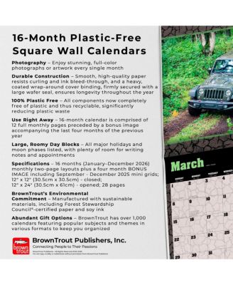 Jeep OFFICIAL | 2026 12 x 24 Inch (Hanging) Monthly Square Wall Calendar | Plastic-Free